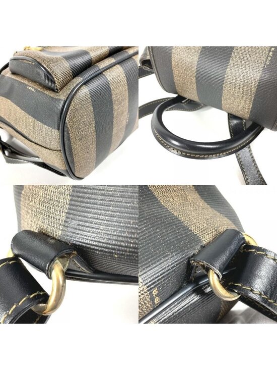 Fendi Backpack Pecan Logo Leather Khaki main image 4